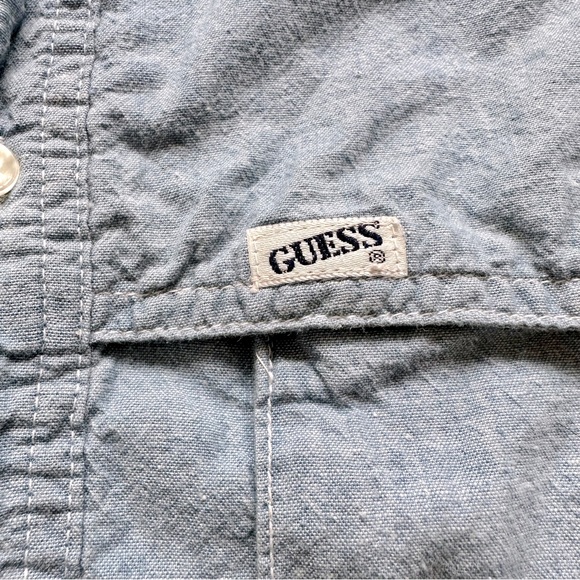 Vintage Guess Button Up Denim Shirt - Picture 5 of 10